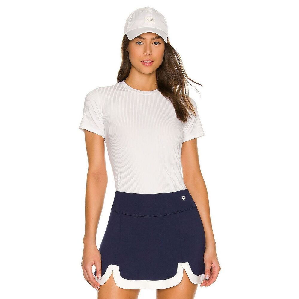 NEW Eleven by Venus Williams Love to Love Rib Tee Shirt Bright White S $58